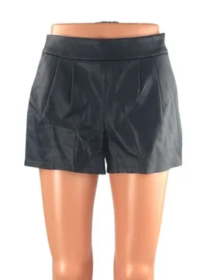 Express Women's Black Faux Leather Vegan Mid Rise Shortie Mini Shorts Size 00 thumbnail 1