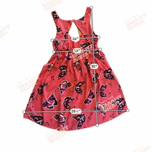 Roxy Dress Size M Pink Butterfly Print Sleeveless Fit & Flare thumbnail 6