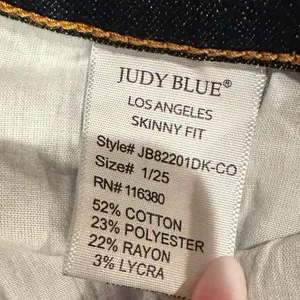 Judy Blue Skinny Fit Stretch Dark Denim Raw Hem Jeans Pants 25 thumbnail 10