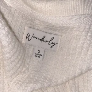 Wonderly oversized ivory color waffle knit sweater cardigan size small thumbnail 5
