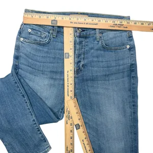 7 For All Mankind Josefina Skinny Boyfriend Jeans Medium Wash Size 27 Button Fly thumbnail 8