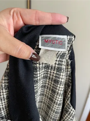 Mystic Black & White Plaid Double-Breasted Mini Dress thumbnail 6