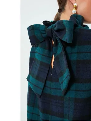 Tuckernuck Medium Blackwatch Daphne Dress Plaid Green Wool Holiday Christmas thumbnail 4