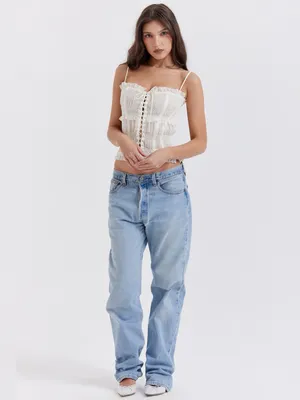 House of CB Lula Ivory Sequin Pleat Corset S thumbnail 7