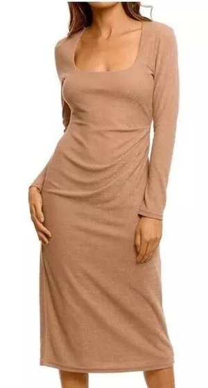 Acler‎ Highland Midi Dress in Nougat Size 8 thumbnail 1