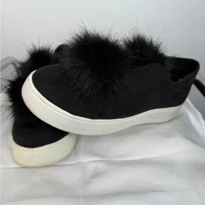 Steve Madden Black Furry Slip-On‎ Sneakers thumbnail 3