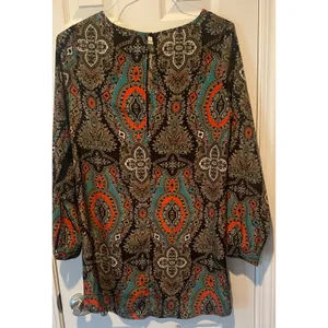 Veronicam Shiftdress Mini Paisley BOHO, long sleeve, Size L, $18, B52 thumbnail 3