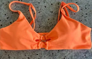 ZAFUL Dual O-ring Neon Bikini Swimsuit - Dark Orange. Excellent condition thumbnail 6