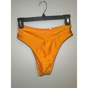 Abercrombie & Fitch Curve Love Satin Orange Ruffle Strap Bikini Set Women’s XS thumbnail 7