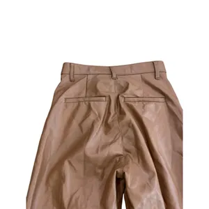 Abercrombie Faux Leather Pants Camel Brown Ultra High Rise Split Hem 4 27 thumbnail 7