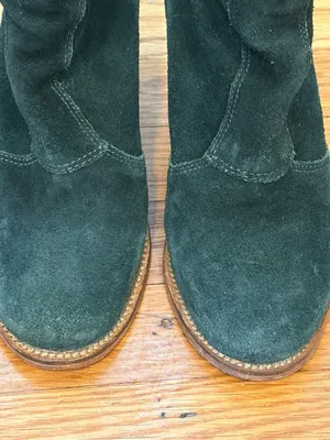 J Shoes Ranch 2 Green Suede Leather Zipper Ankle Boots Booties Women’s Size 7 thumbnail 5