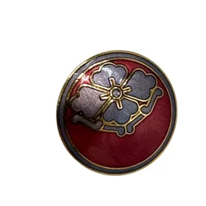 Vintage‎ Cloisonne Earrings Red Purple Flower Enamel Earrings Gold Tone Studs thumbnail 4