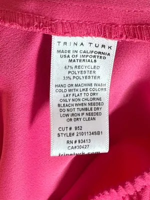 Trina Turk Coraline Hot Pink Barbiecore Blouson Sleeve Tunic Top M thumbnail 7