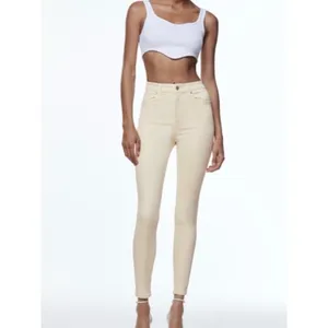 Zara Ecru High Waisted Skinny Jeans thumbnail 2