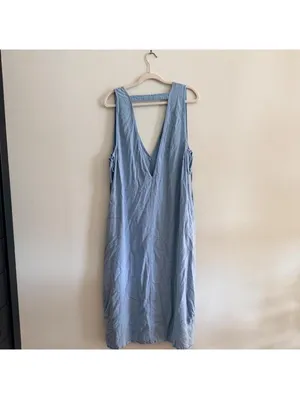 Anthropologie Celandine Plunge-Neck Linen Blend Maxi Dress thumbnail 7