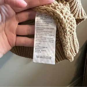 Free People Women’s Dream Cable Knit Tan‎ Sweater Oversized Small thumbnail 9