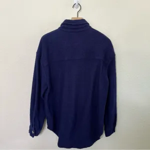 By Anthropologie Knit Button Up Shacket JackeNavy Blue‎ Size Womens Size M thumbnail 5