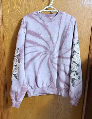 Civil Regime Women's Pink Tie-Dye Floral Sleeve Crewneck Sweatshirt thumbnail 1