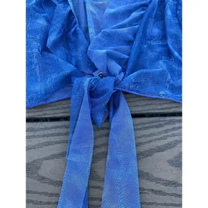 SHEIN size large demin sheer matching cover up set blue swim thumbnail 2