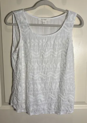 mi ami White Sleeveless Shirt Layering‎ Tank Top Size Small Coastal Beach Boho thumbnail 1