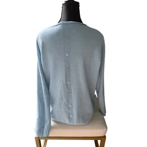 House of Tweed Baby Blue Sweater One Size Button Back Pockets Scotland thumbnail 7