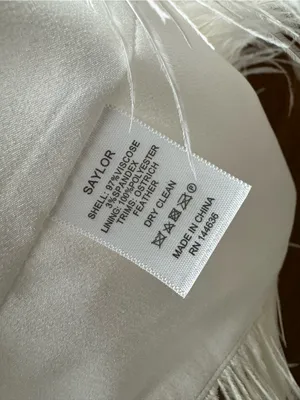 Saylor Caylin Sleeveless Feather Trim Hem Midi Dress White Small Bridal Wedding thumbnail 7