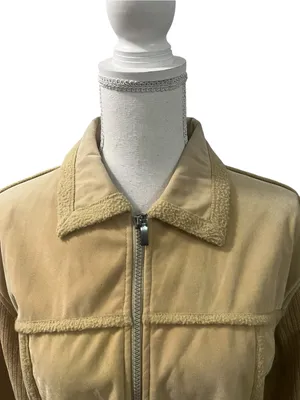 Tallino 18 Ladies Vintage Y2K Suede Leather Jacket Full Zip Lined XL Pockets thumbnail 2