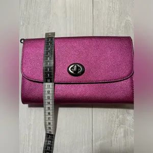Coach Vibrant Pink Crossbody Bag with Chain Strap thumbnail 4