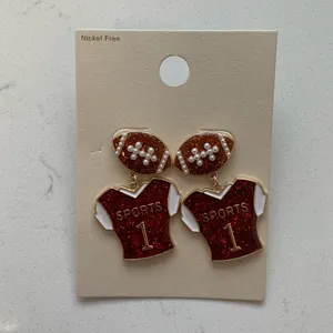 Target Football Jersey Post Drop Earrings - Red/Gold -‎ NWT thumbnail 3