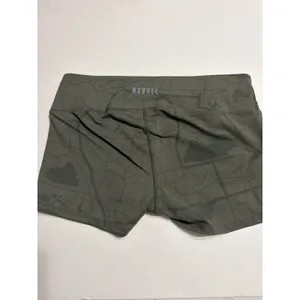 NOBULL Womens‎ High-Rise Tight Shorts Olive Green Topographic Map Print Size M thumbnail 2