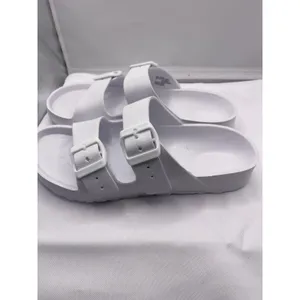 Unisex Lightweight Double Buckle Strap Slides,Open Toe Soft Sole White Size7-8‎ thumbnail 3