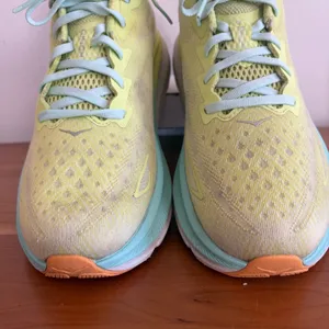 Hoka Clifton 9 Womens Running Shoes 9 Citrus Glow Yellow Blue 1127896 CGSO thumbnail 4