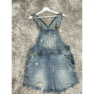 Free People We The Free Women’s Baxter Denim Dress Overall Jumper Grunge Size S thumbnail 2