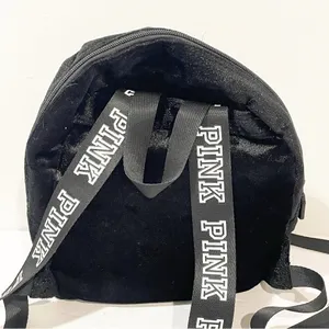Victorias Secret‎ Pink Black Mini Suede Backpack thumbnail 4