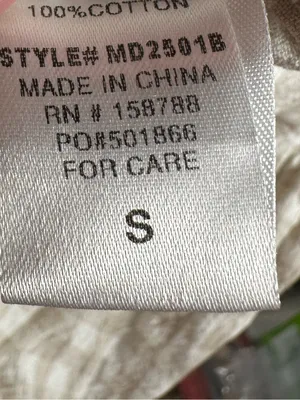 Anthropologie MABLE Gingham‎ Smocked Mini Dress Small Beige Babydoll Puff Sleeve Cotton thumbnail 8