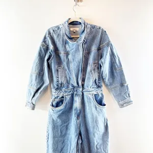 Ronny Kobo Eugene Long Sleeve Denim One Piece Jumpsuit Blue Medium thumbnail 7