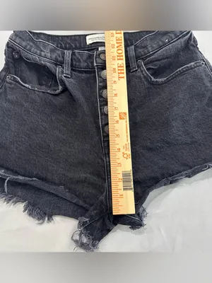 Abercrombie & Fitch High Rise Mom Shorts Black Size 28‎ 6 thumbnail 3
