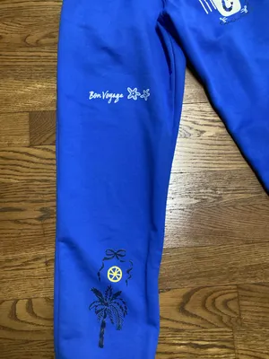 Southern Bliss Santorini patch sweat pants royal blue size Medium thumbnail 5