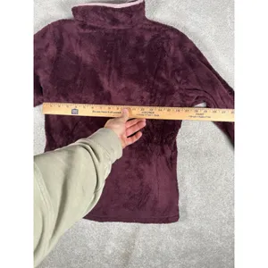 The North Face Women's Small Sherpa Fleece Pullover Sweater Purple 1/4 Zip‎ Soft thumbnail 8
