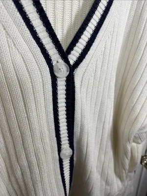 Abercrombie & Fitch V-Neck Button-Front Varsity Sweater Cardigan W2506 Sz L thumbnail 3