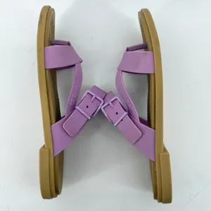 Crocs Tulum Toe Post Sandal Purple Tan Women 8 Slip On Buckle Casual Comfy thumbnail 6