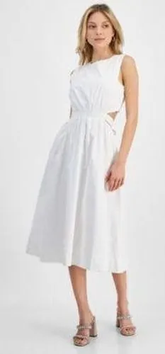 Rachel Rachel Roy Women Dress 8 White Midi Cutout Back Tie Waist Sleeveless thumbnail 1