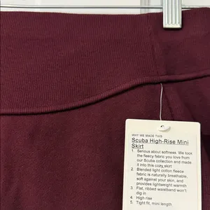 Lululemon Scuba High-Rise Mini Women's Burgundy Skirt size M thumbnail 6