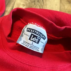 Lee Vintage 90s Happy Holidays Ugly Christmas Holiday Red Sweater Womens Large thumbnail 7