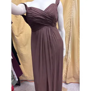 Dessy Collection Vivian Diamond‎ Espr. Brown Bridesmaid Gown Dress 1D22 Size 12 thumbnail 3