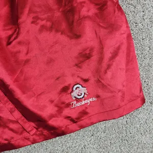 Ohio State Pajama Shorts Set Womens L Red Satin Embroidered Buckeyes Logo Pocket thumbnail 7