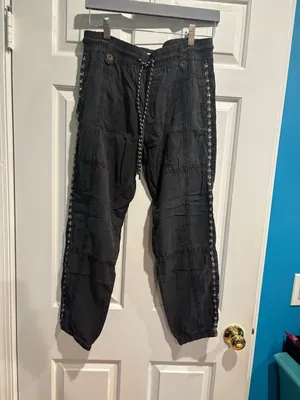 Anthropologie Byron Seamed Soft Utility Joggers pants washed black k sz S thumbnail 3