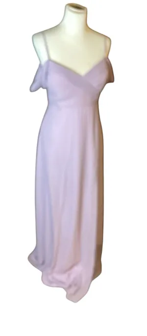 Birdy Grey Lavender Cold-Shoulder Chiffon Maxi Gown - Size Medium thumbnail 1