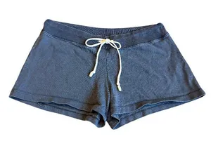 Brandy Melville Slate Blue Cotton Lounge Shorts Drawstring One Size Small thumbnail 1