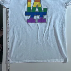 LA Dodgers unisex LGBT Pride Night all cotton short sleeve T shirt rainbow logo thumbnail 7